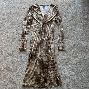 Kenneth Cole Reaction Snake Print Bodycon Midi Dress Size S